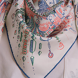 Lenço 90 Please Hold The Line - Azul | Hermès Brasil